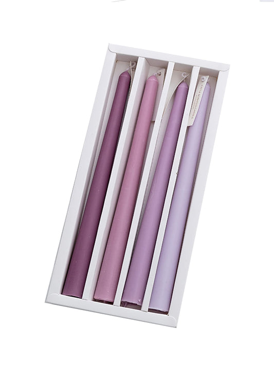10 inch Purple Taper Candles Scented Smokeless Candle Long Candles Wax Colored Taper Candles for Decor Wedding,Festival and Special Occasions,Set of 4(Gradient Purple)