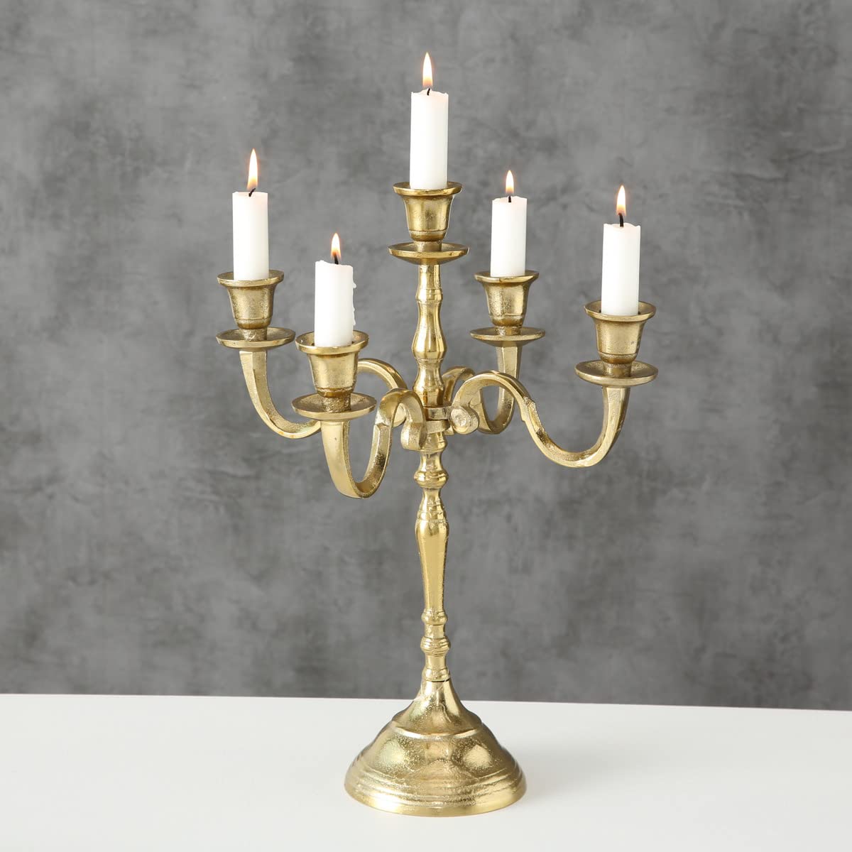 Boltze Victoria 6697800 Candle Holder Metal Silver Decorative Dining Table Chest of Drawers Elegant Design Without Candles