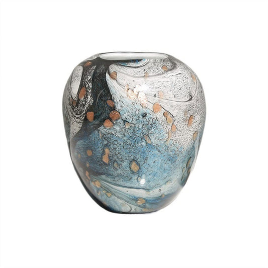 Vase Modern Creative Light and Luxurious Colored Glass Vase Hand Blown Decorations Table Flower Arrangement Flower Vase (Color : A)