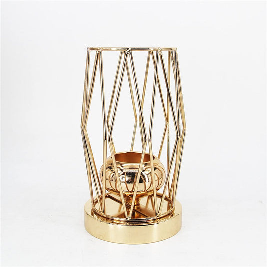 Metal Crafts Diamond Iron Candle Holder Home Decoration Romantic Restaurant Dining Table Candle Holder Decoration (Multi Colored) (Multicolor Colored)