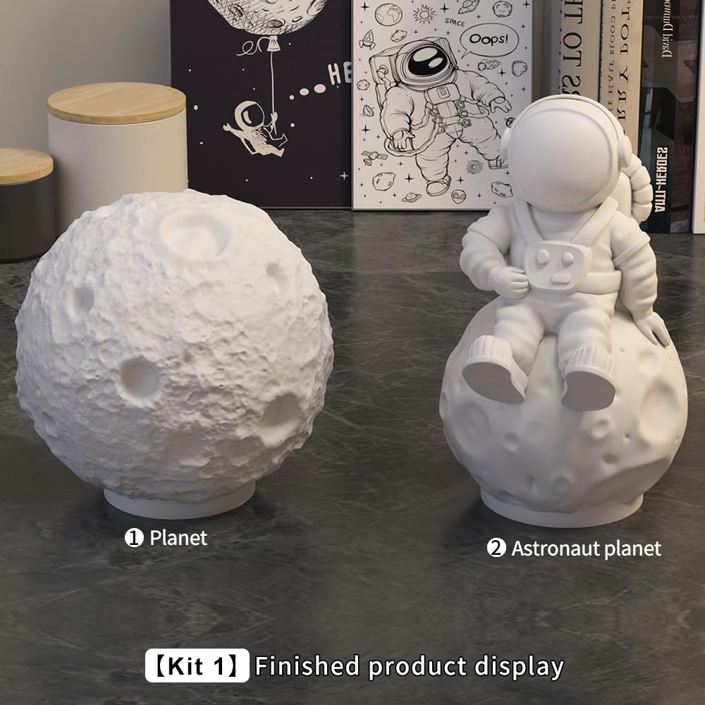 Space Planet Resin Molds Silicone，【12-piece Set】 Epoxy Resin Space Astronaut Silicone molds,3D Resin Spaceballs Molds, Small Rocket Silicone Model, Space Rabbit DIY Gift Sets for Teens (【Kit 5】)
