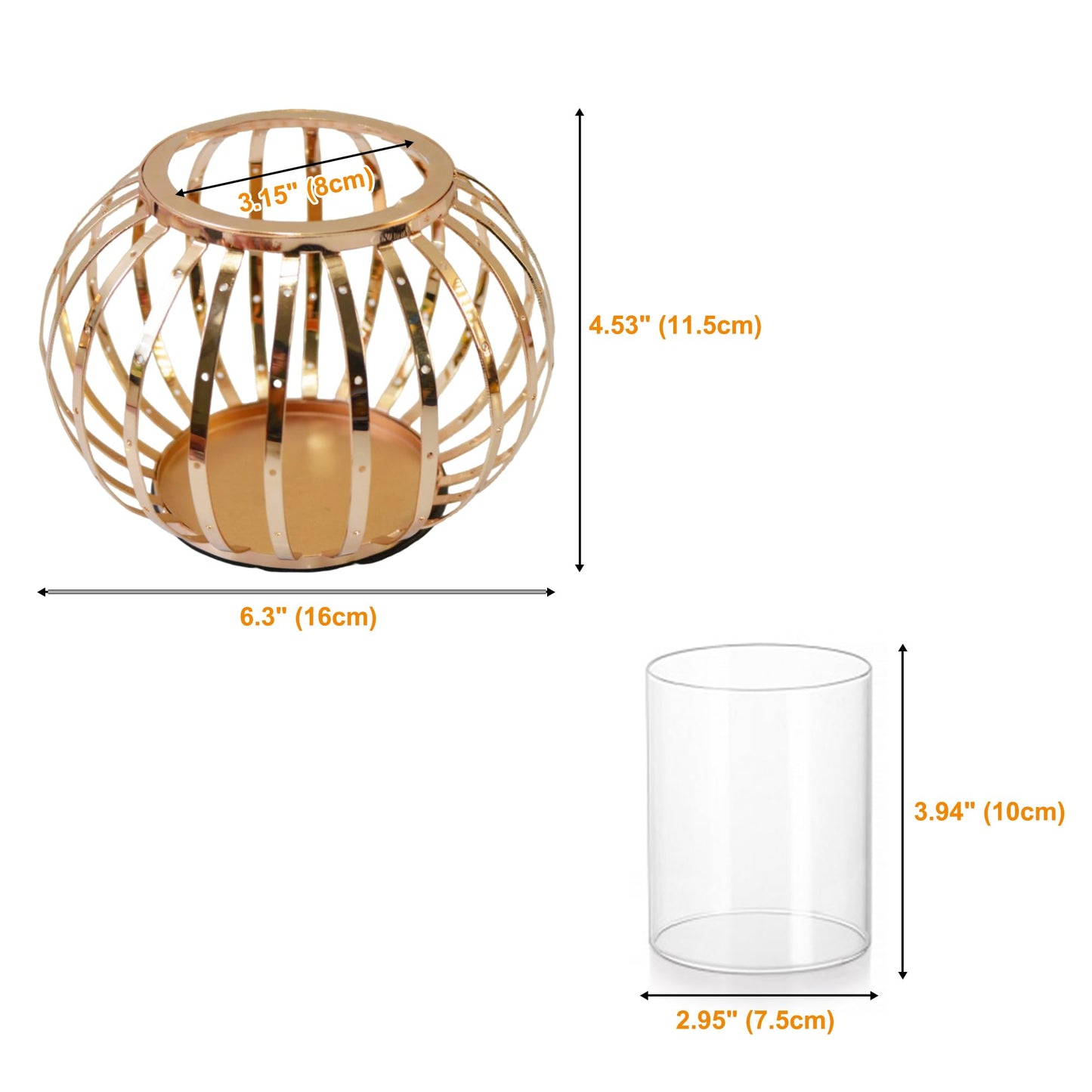HiSnug Hurricane Candle Holders for Pillar Candles - Lantern Candlestick Holder with Clear Glass Sleeve, 2 PCS Elegant Decorative Candleholders for Dining Table Centerpiece Home Decor, 2PCS, Gold