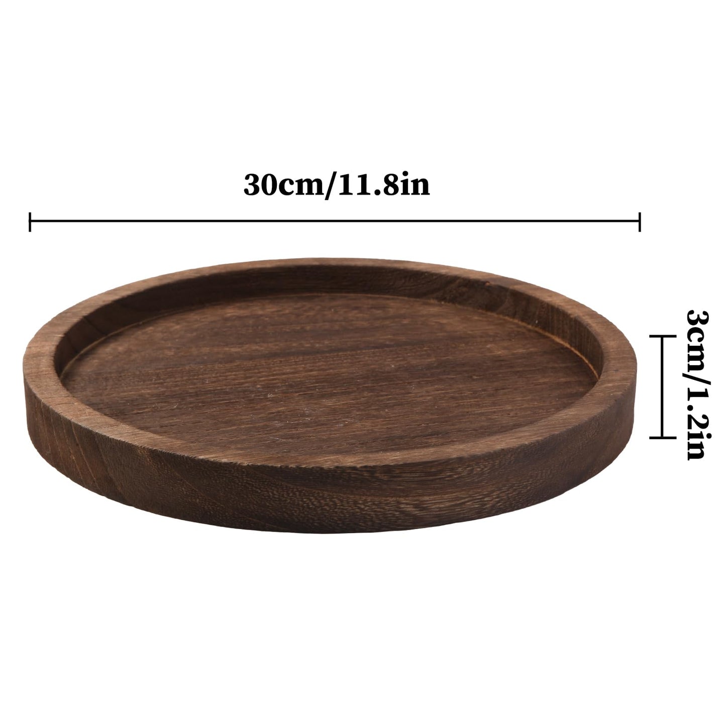 Hatway Wooden Decorative Tray Candle Holder Round Wood Tray Home Decor,Centerpieces Plates for Table centerpieces for CoffeeTable,Christmas Decor