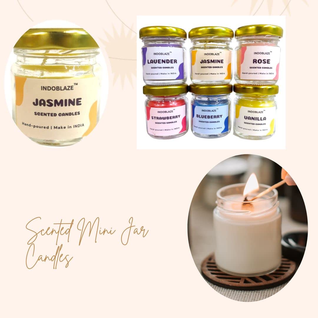 Indoblaze Candles Set 12 Scented Candles For Home Decor In Small Glass Jars | Perfect Aromatherapy Scented Candles Gift Set | Fragrance Candles For Home Decor.