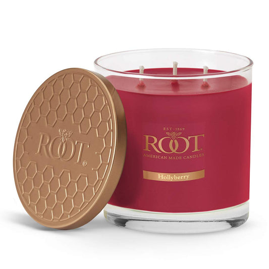 Root Candles 3-Wick Hive Scented Beeswax Blend Candle, 12-Ounce, Hollyberry