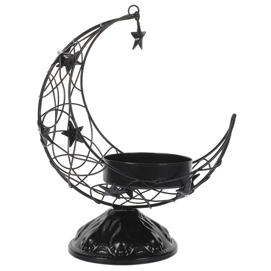 HAKIDZEL Metal Moon Shaped Candle Holder Vintage Iron Desktop Candlestick Tea Light Holder for Home Decor Wedding Table Centerpiece