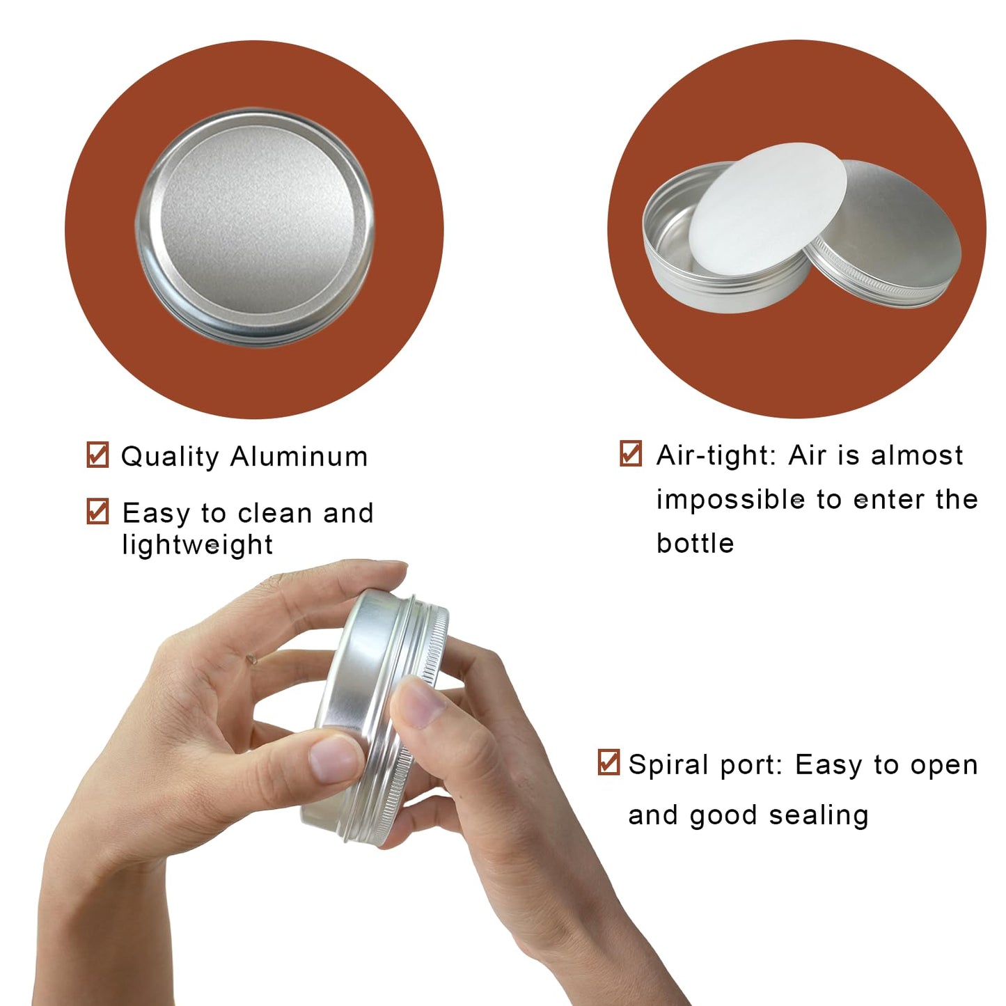 LIYAR 4 oz Tins with Lids, 24 Pack 4oz Tins Wide Mouth Aluminum Tin Cans, Durable Salve Containers Round Metal Tin with Lid and Labels for Spices, Candles or Salve(Silver)