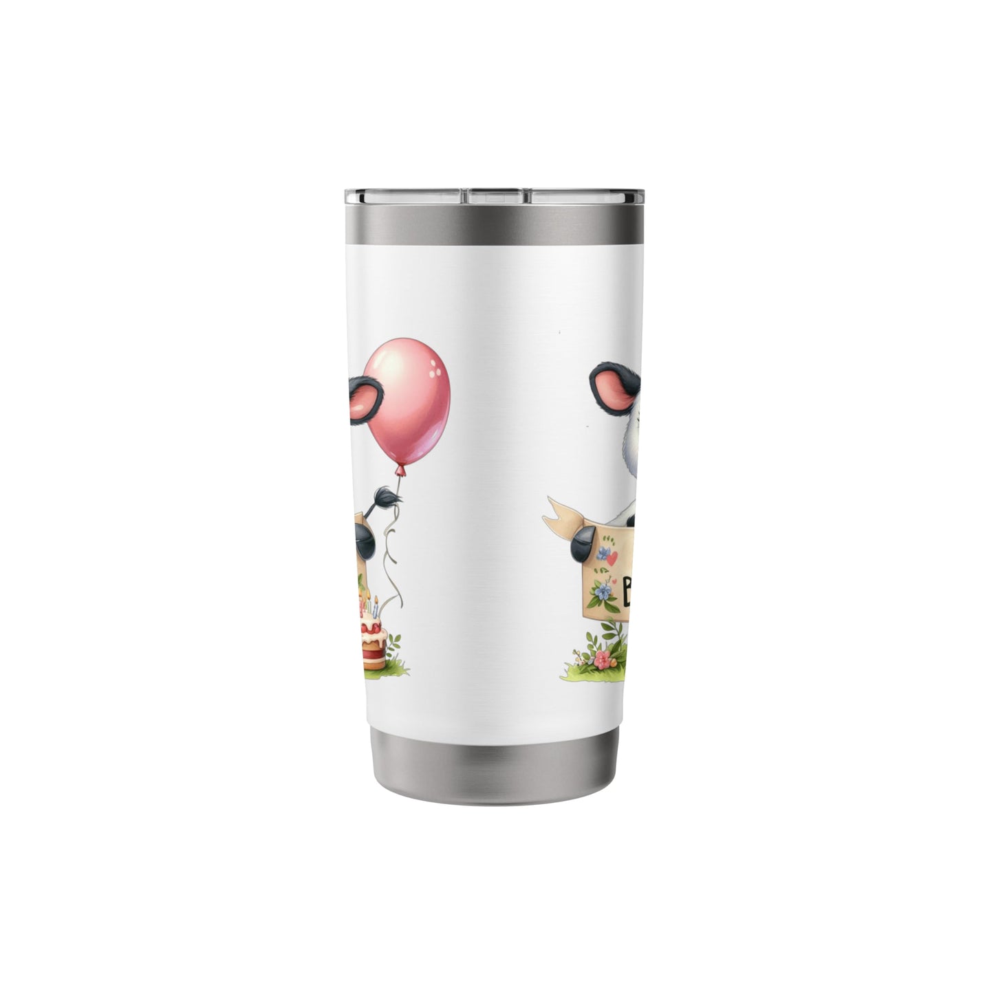 Cute Cow Celebration Party Animal Design Stainless Steel Insulated Tumbler