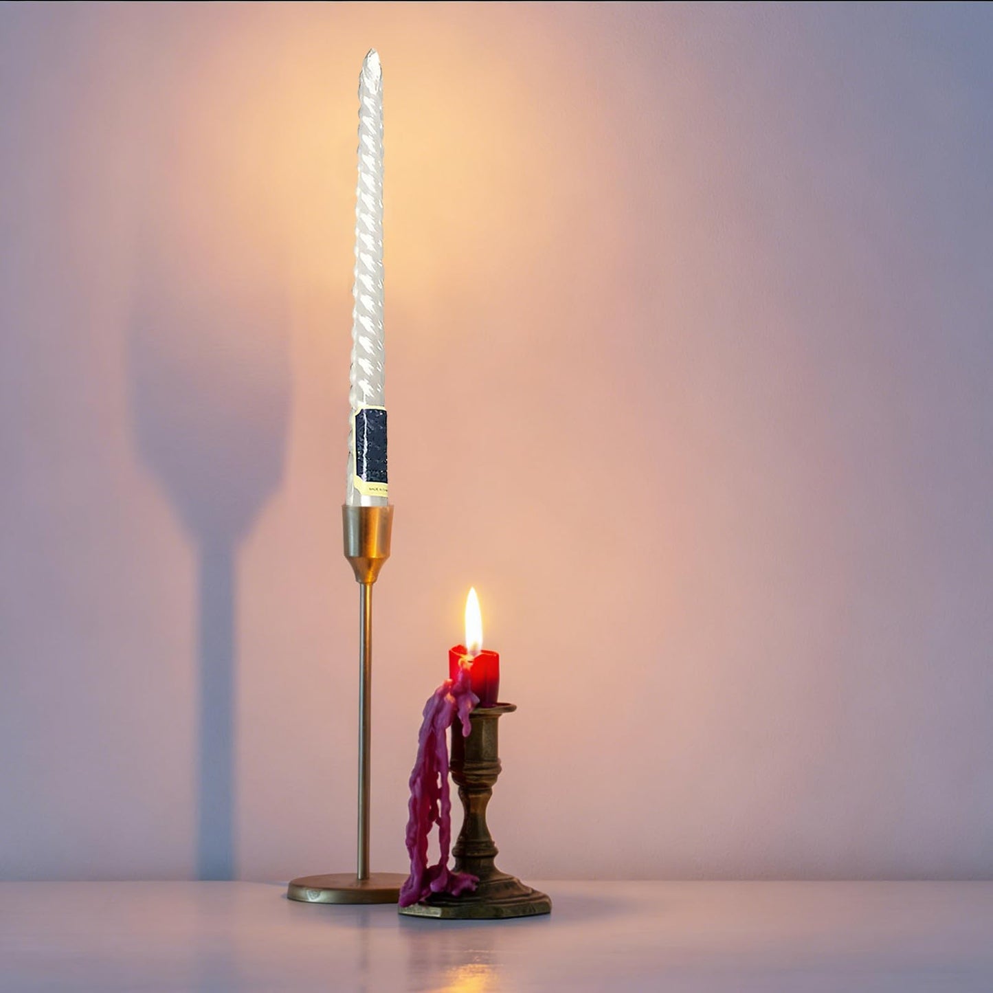 VOSAREA 6pcs White Long Taper Candles Made of Paraffin with Smoke-Free and Long Burning Features European Style Rod Candles for Weddings and Home Decor