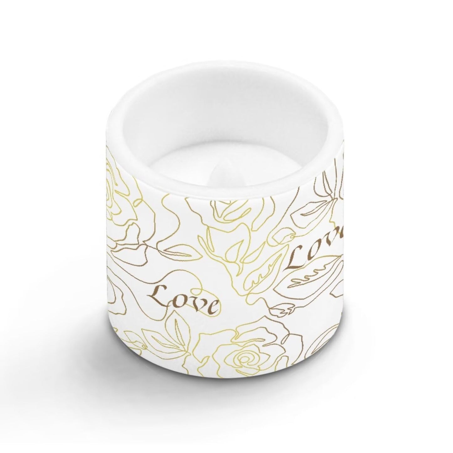 Cozeyat Gold Rose Wedding Reception LED Candles Set of 4 Battery Powered Flameless with Remote Timer Flickering Flame Waterproof for Home Garden Decoration