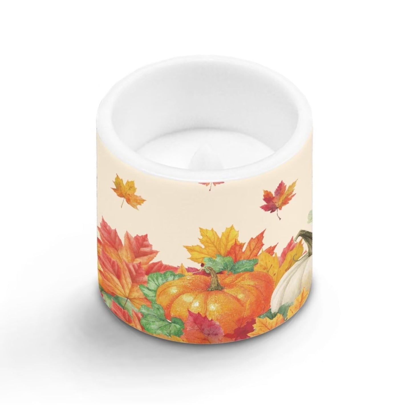 Cozeyat Harvest Pumpkin Flameless Candles 4 Pack Battery Operated with Remote Control Timer LED Pillar Candles Waterproof for Indoor Outdoor Use