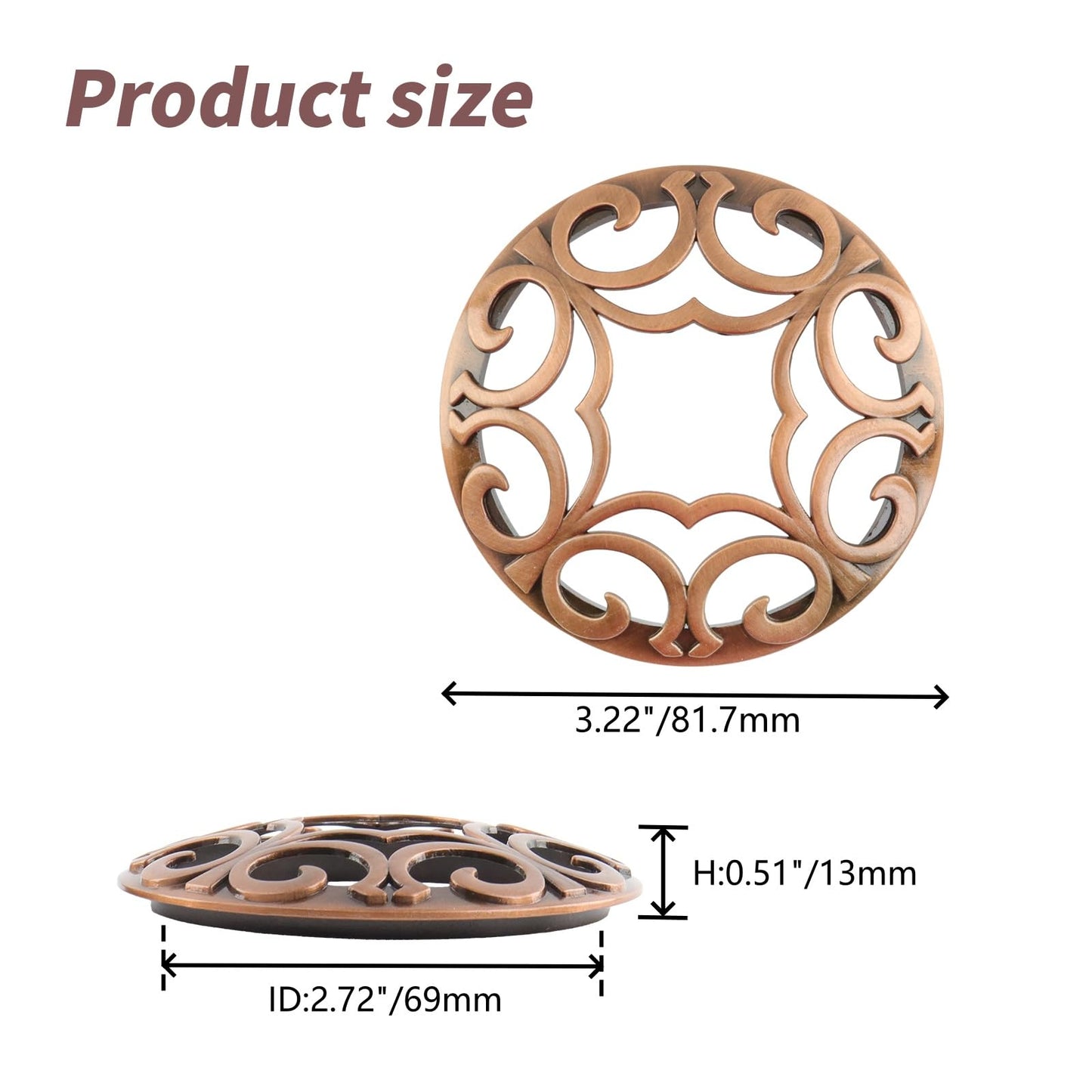 Tsnamay Zinc Alloy Lid Jar Candle Topper, Copper Space Jar Lid Candle Toppers to Burn Evenly Home Decor Accessories Candles Shades Sleeves Cover Top Lid