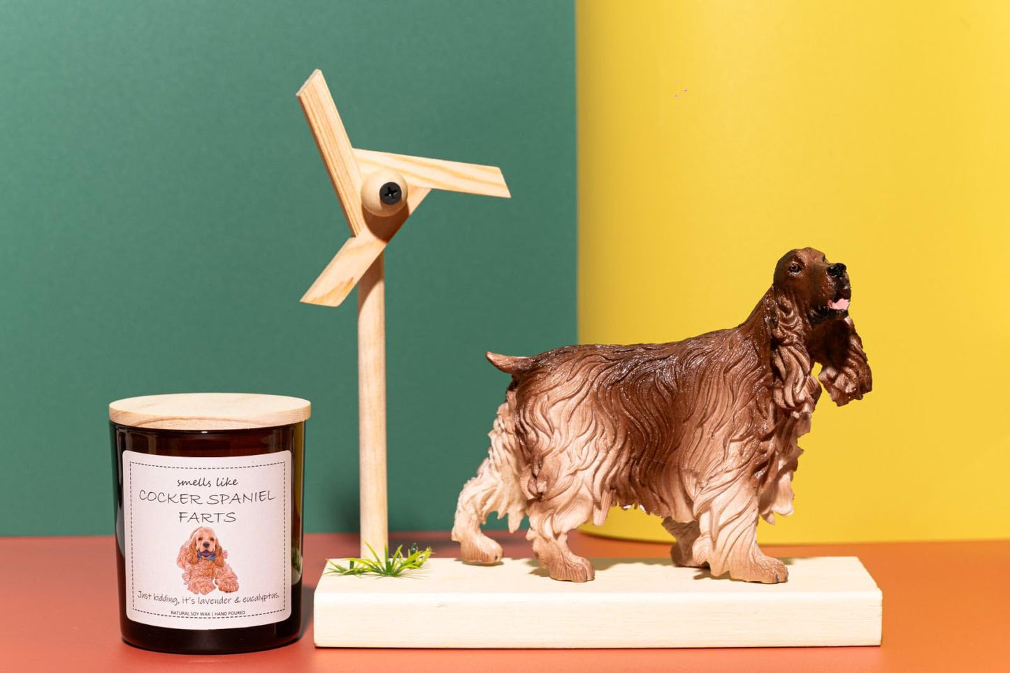 Cocker Spaniel Gifts & Decor, Dog Mom Gifts, Smells Like Cocker Spaniel Farts Candle - Lavender & Eucalyptus, Crafted by Natural Soy Wax & Natural Essential Oils