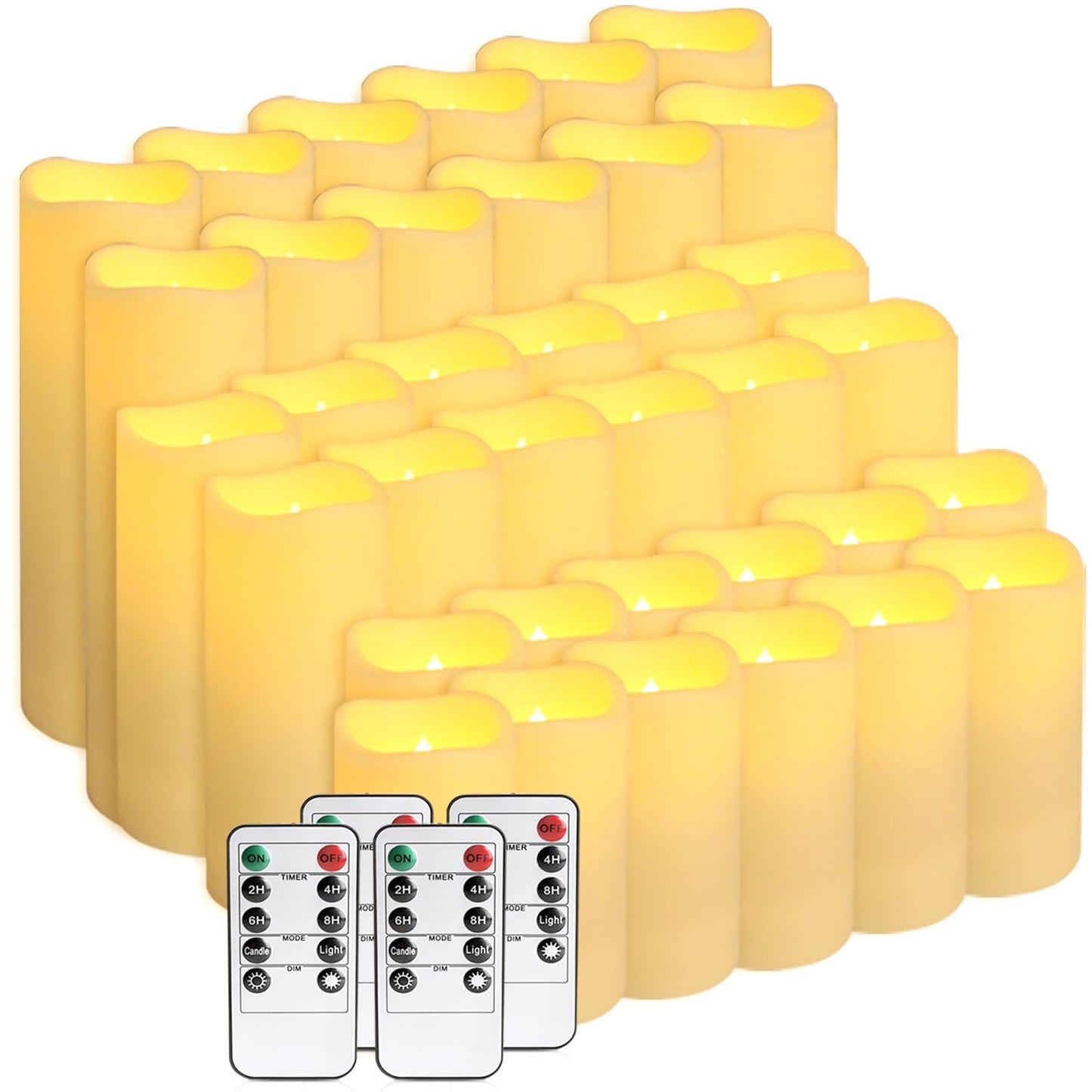 fclayvts 36-Pack LED Flameless Candles with Remote Control - Perfect for Home, Parties, and Special Occasions - Create a Magical Ambiance Effortlessly(Three Sizes)