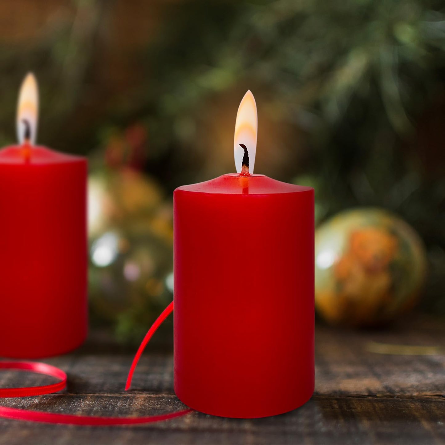 Red Votive Candles 15 Hour Burn Time Unscented Candles Votives Bulk Pack of 24 Small Pillar Candles