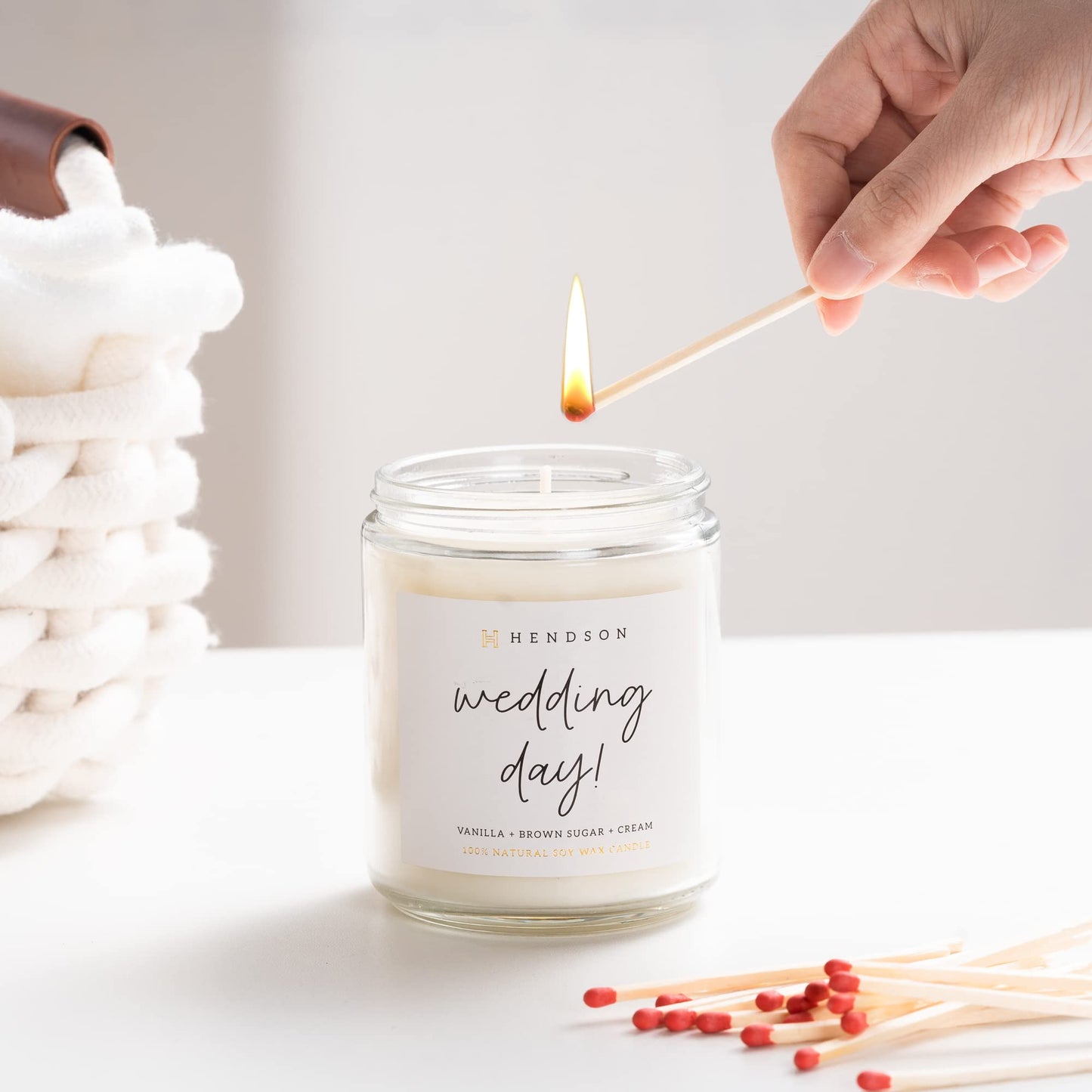 Wedding Shower Gifts - Candles Gift for Bride, Bridal Shower, Bachelorette Party Gifts from Bridesmaids - Wedding Day Candle - Engaged Couple - Hendson Scented Candles