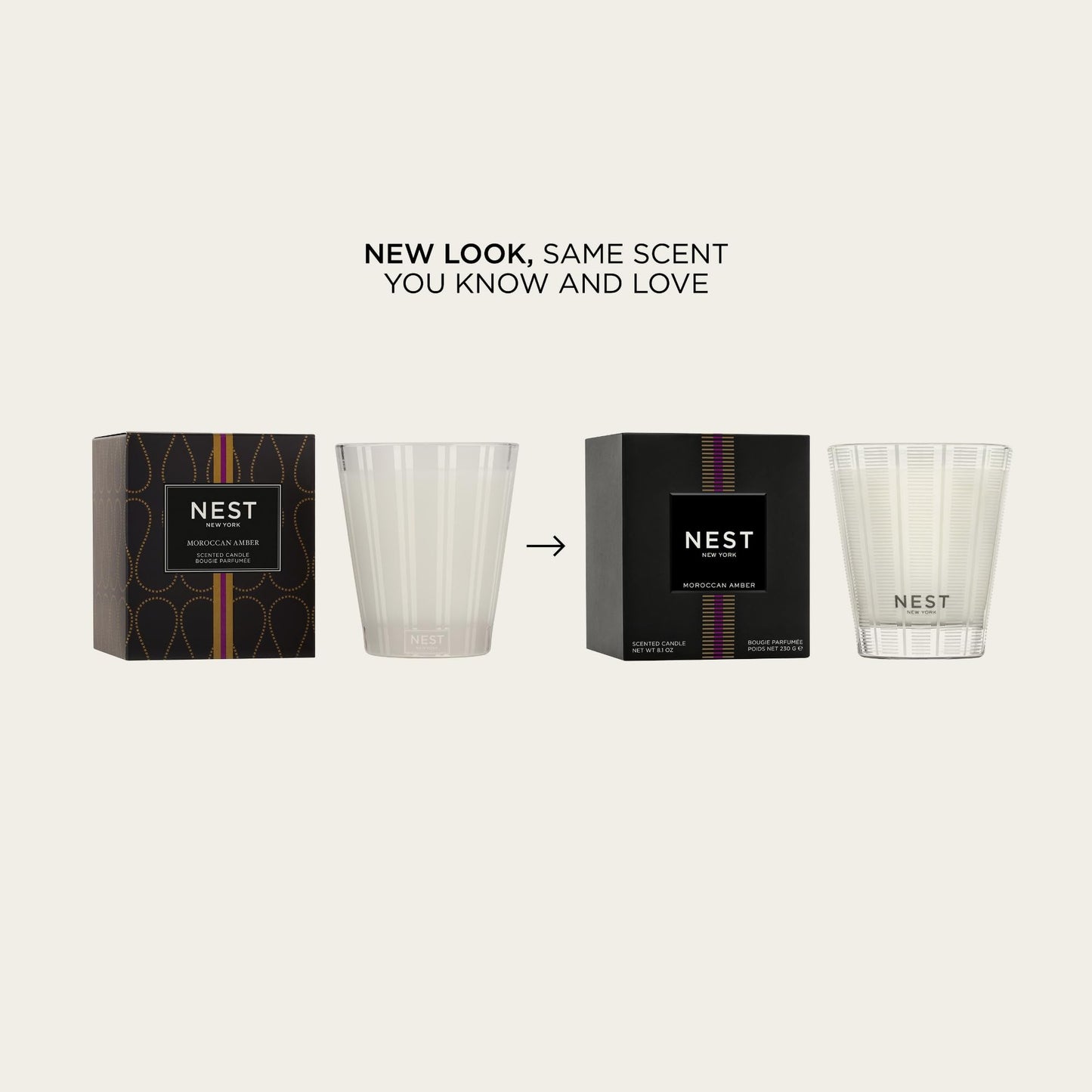 NEST New York Scented Classic Candle, Moroccan Amber - 8.1 oz - Up to 60-Hour Burn Time - Reusable Glass Vessel
