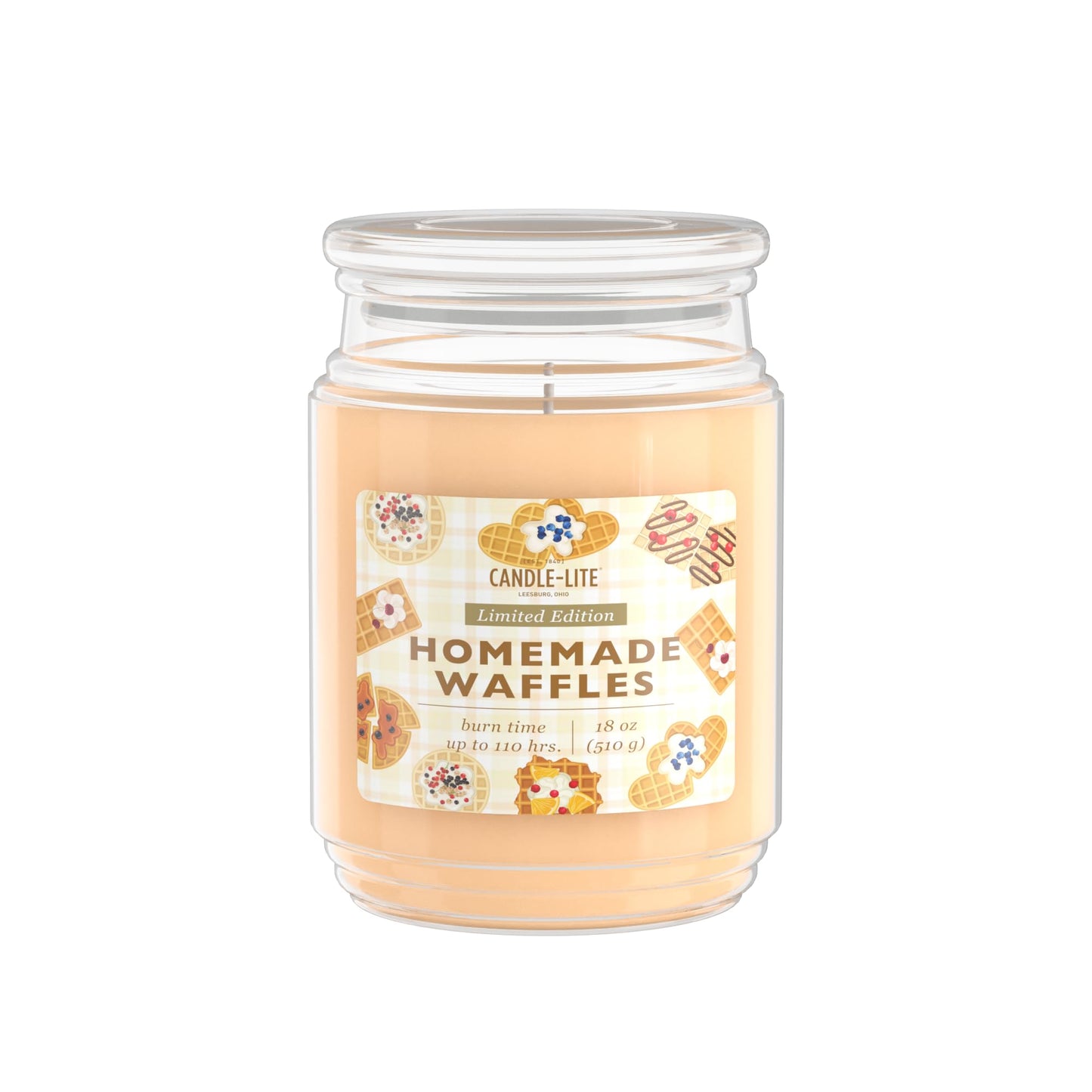 Candle-lite Fall Scented Candles, Cinnamon with Vanilla Extract, 18 oz Single-Wick Jar Candle, Proudly Poured in The USA, Autumn Home Decor, 110 Hours of Burn Time, Ideal Gift for Men and Women