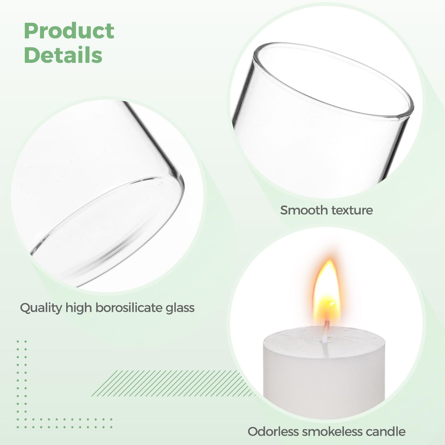 12 Pcs Glass Cylinder Candle Holders Bulk - Transparent Glass Hurricane Vases, Minimalist European Style with Multiple Size for Weddings and Restaurants