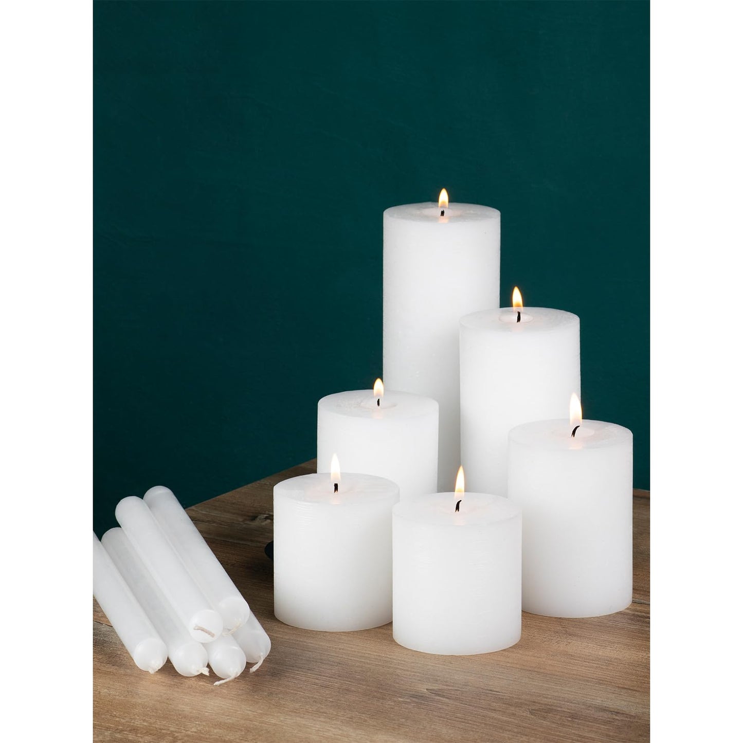 CANDWAX White Taper Candles Pack of 4 - Slow Burning Dripless Unscented Straight Candles 10 inch - Ideal for Dinner Table - Smokeless Long Candlesticks