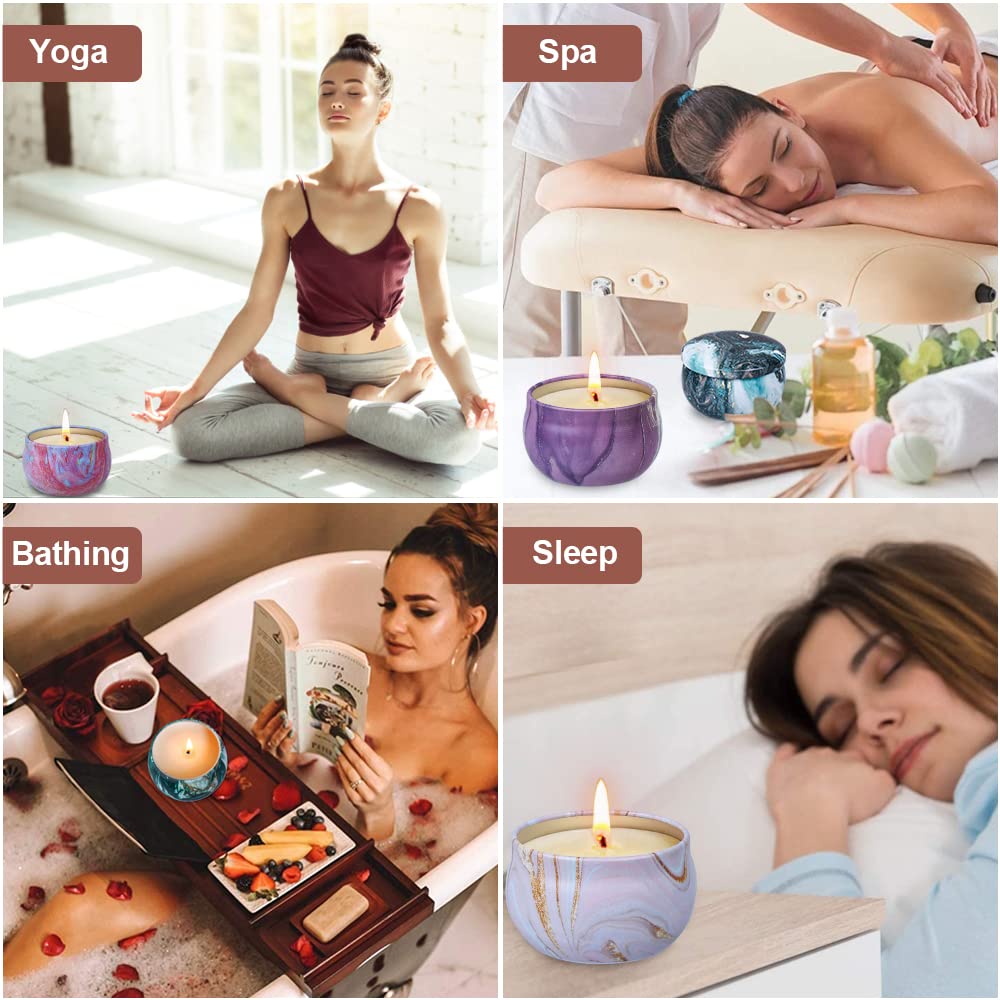 Scented Candles Gifts Set for Women, 9 Pack Aromatherapy Candles Pack Soy Wax with Essential Oil Include Lavender, Jasmine and Vanilla for Bridesmaid, Birthday, Valentine's, Mother's Day, Bath, Yoga