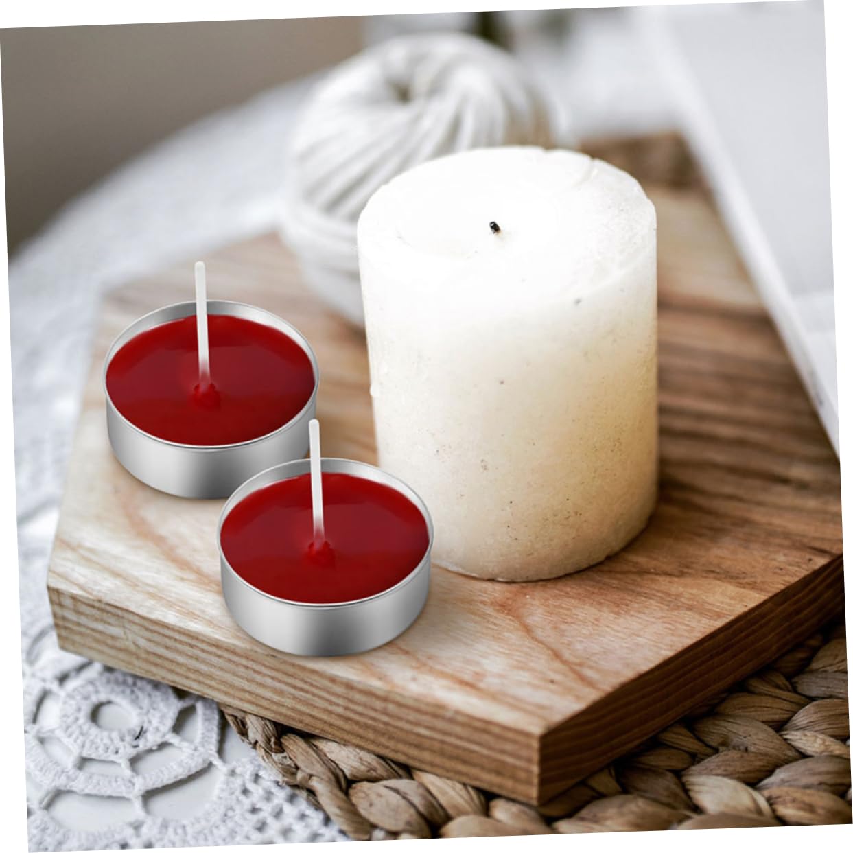 Operitacx 300 Pcs Aluminum Candle Cups with Wicks 1.49X1.49X0.55In Tea Light Containers for DIY Candle Making Home Decor Craft Projects