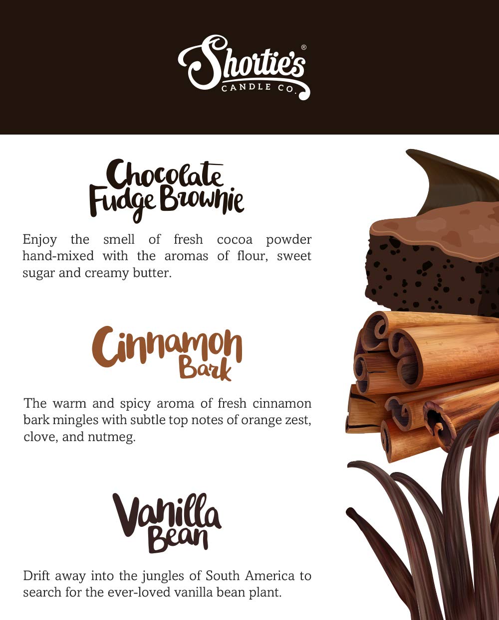 Bakery Premium Tealight Candles Variety 3 Pack (18 Highly Scented Tea Lights) - Chocolate Fudge Brownie, Vanilla Bean, Cinnamon Bark - Made with Natural Fragrance Oils - Bakery & Food Collection