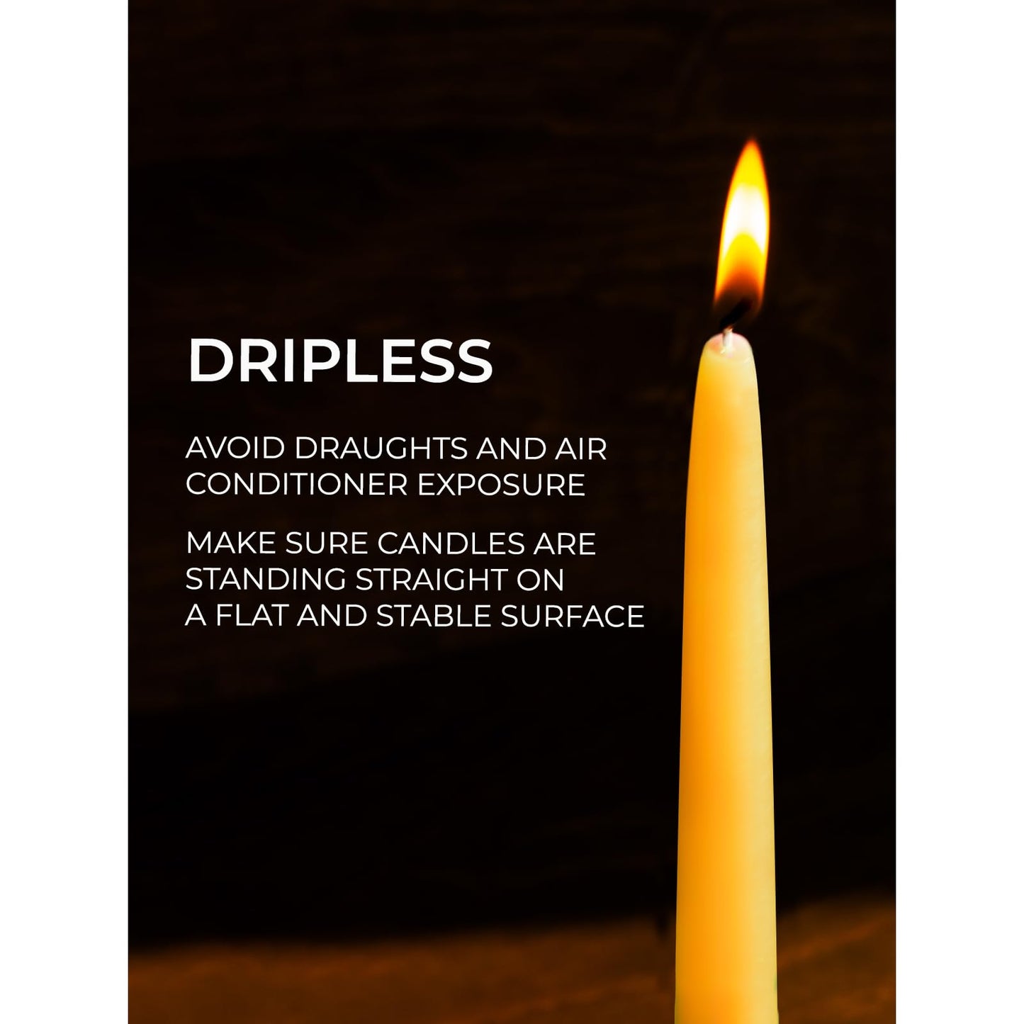CANDWAX 10 inch Beeswax Taper Candles Set of 4 - Non Toxic and 100% Pure Beeswax Candles Ideal for Dinner - Dripless Handmade Bees Wax Burning Time 9.5 Hours