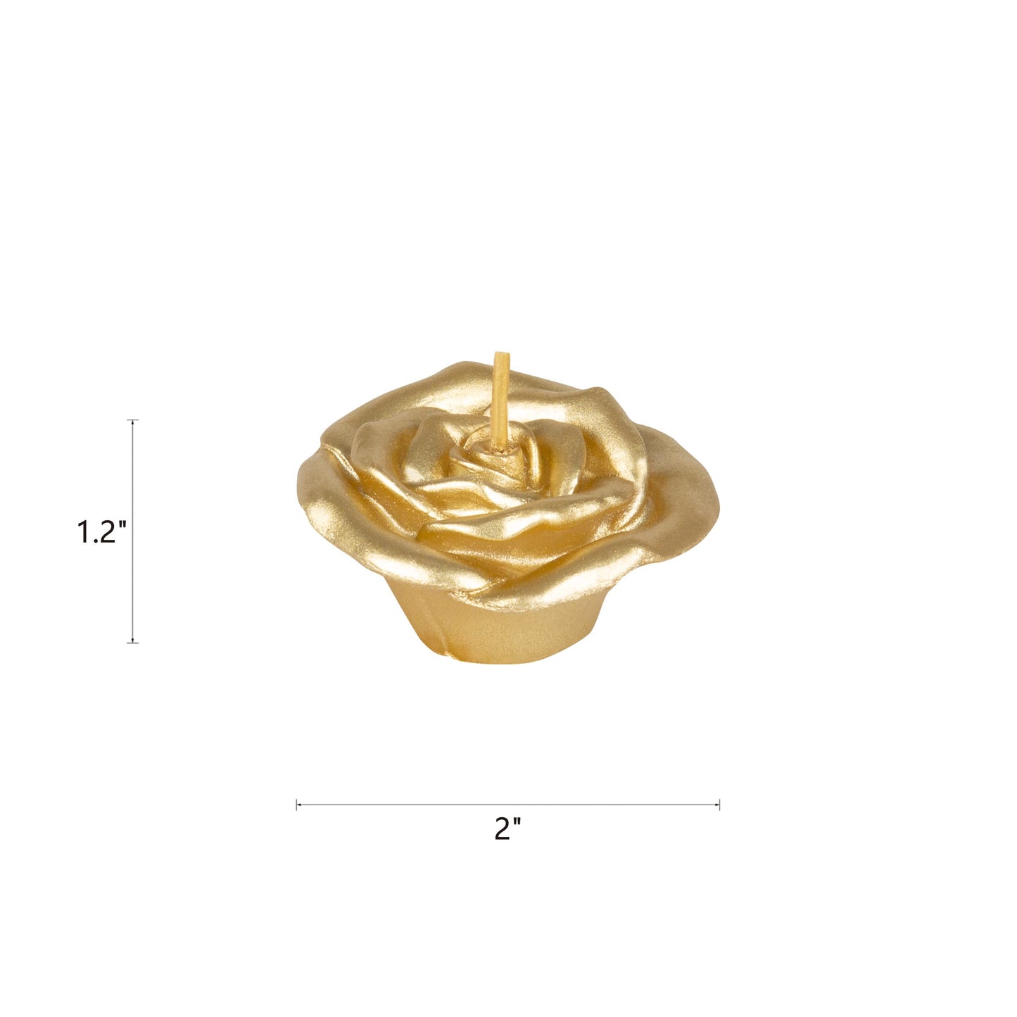 Mega Candles 12 pcs Unscented Rose Petals Flower Gold Floating Candles, Hand Poured Wax Candle 2 Inch Diameter, Home Décor, Wedding Centerpieces, Holidays, Occasions, Events, Festivities