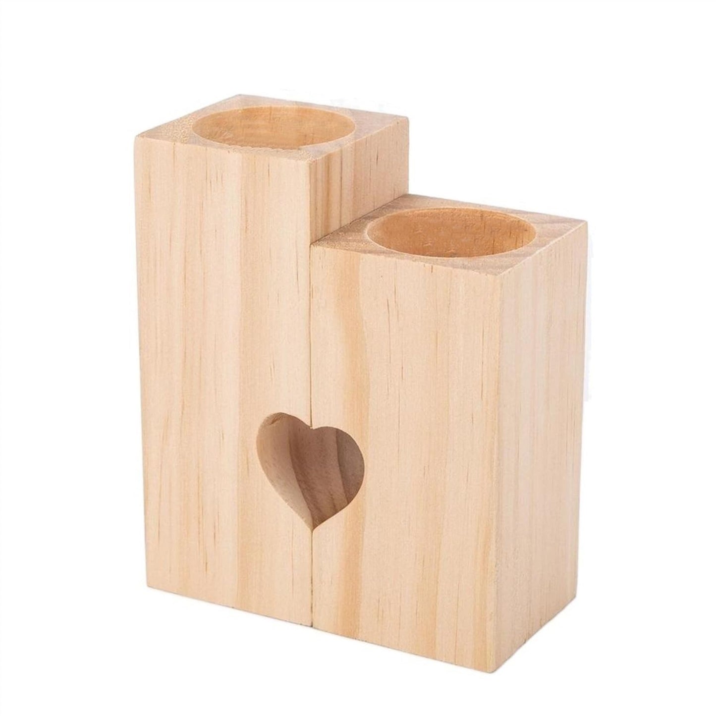 Candlestick Holders Candlestick Heart Shape Candleholders Farmhouse Wooden Candle Holders Create Atmosphere Table Centerpiece Pillar Stand Candle Holders