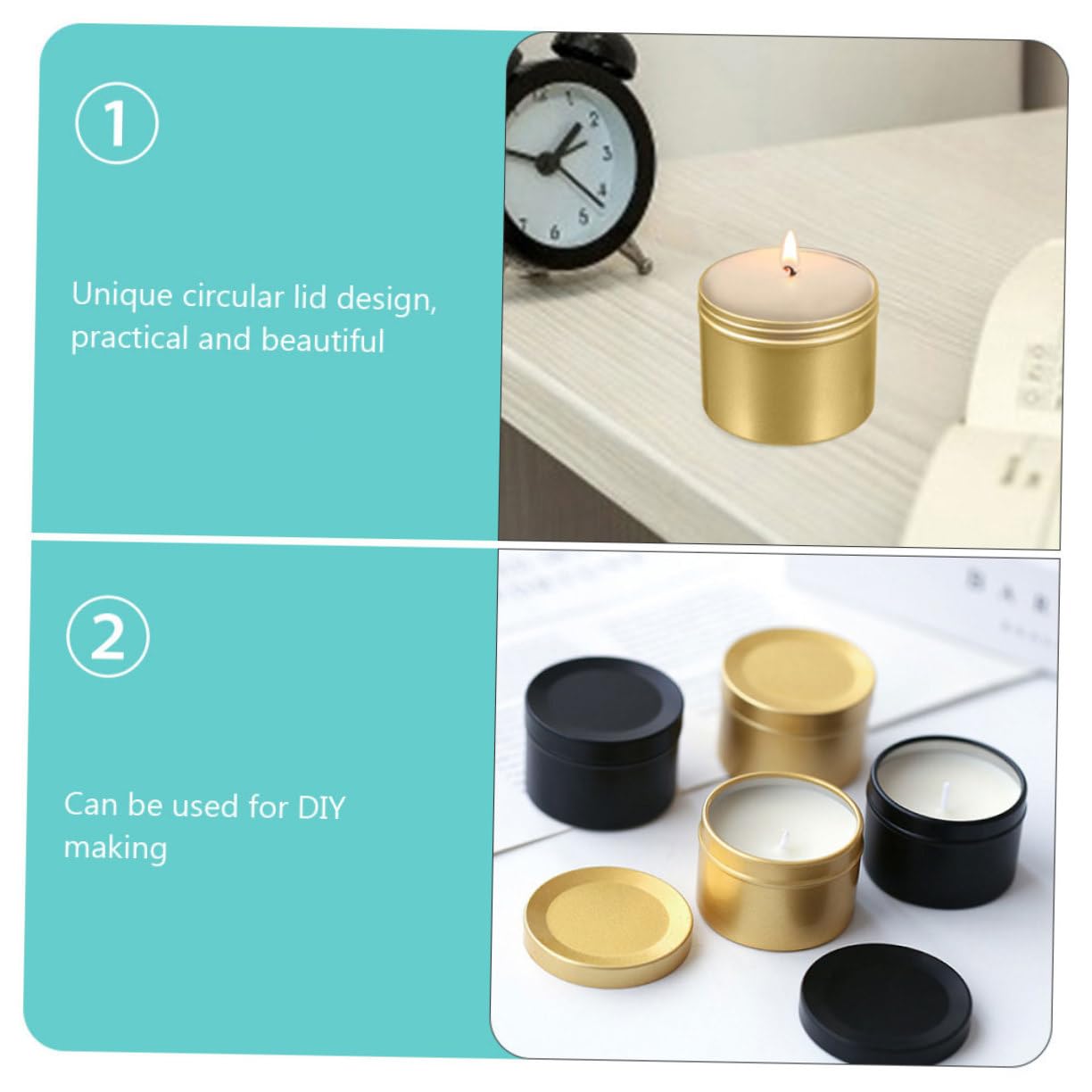 LALAFINA 4pcs Aluminum Candle Jars Containers for Scented Candles Tins for for and Giving
