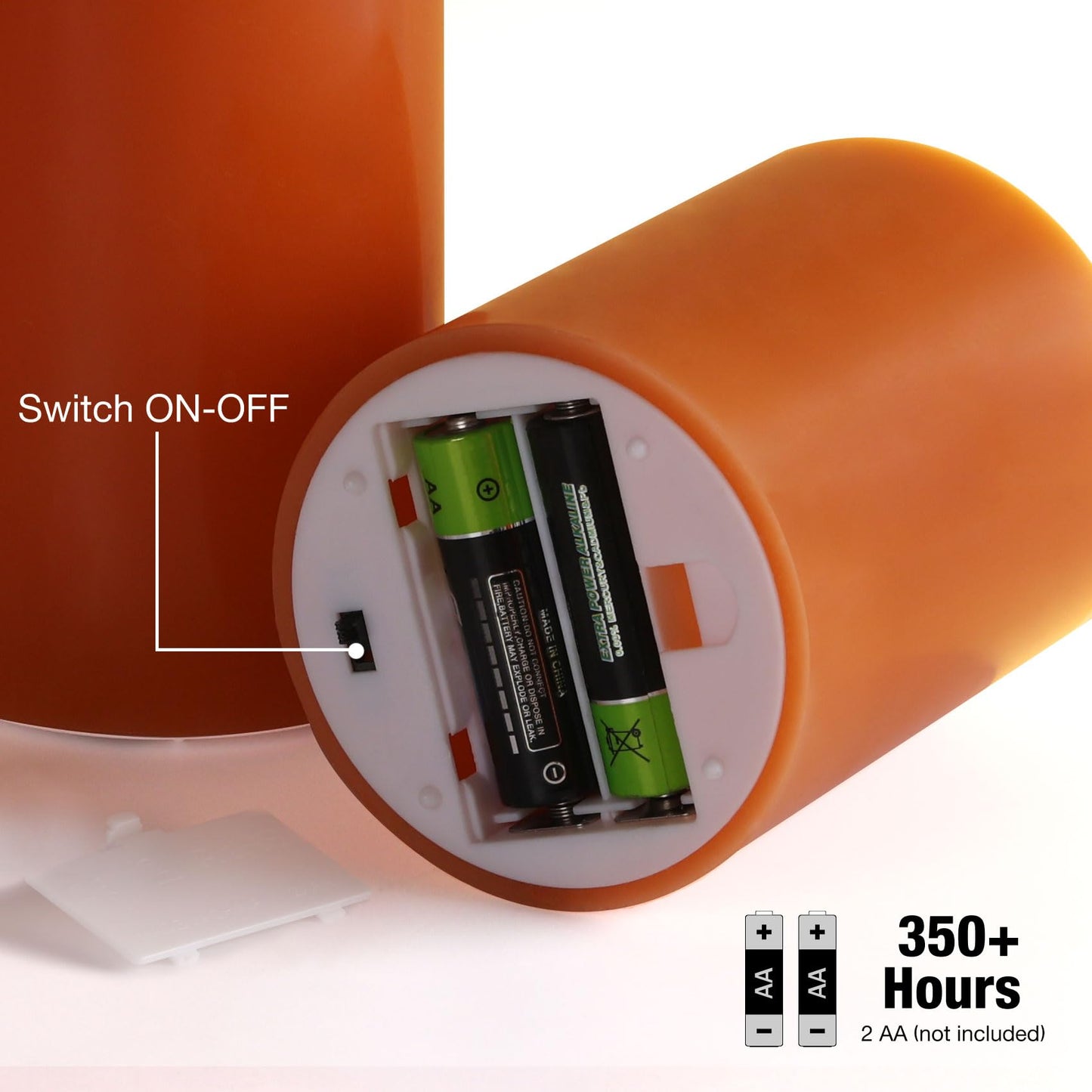 Girimax Burnt Orange Flameless Pillar Candles with Remote, Flickering LED Wax Candles Battery Operated Set of 3