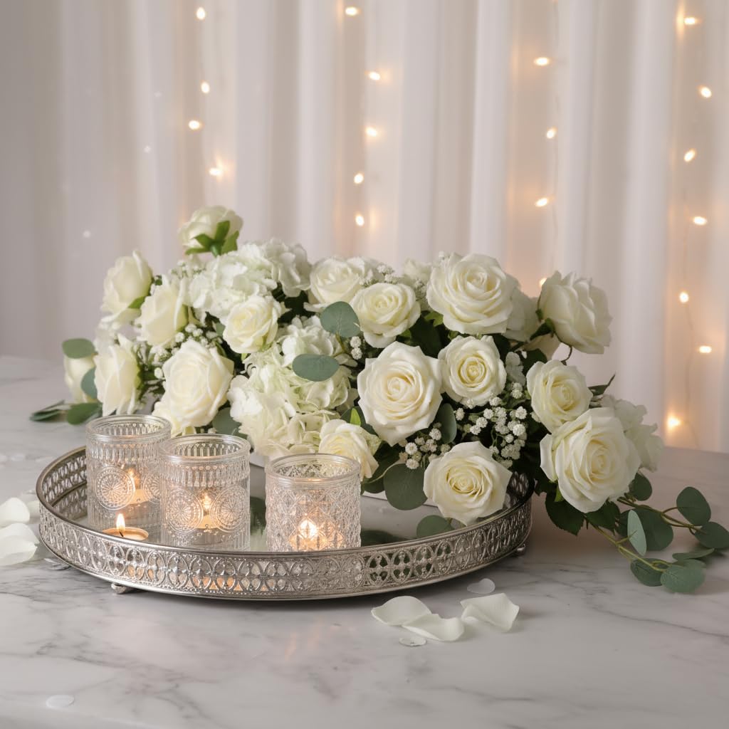 LETINE 16 Pcs Clear Glass Votive Candle Holders, Set of 4 Assorted Embossed Patterns, Tealight Candle Holders Bulk for Spring Summer Wedding Table Centerpieces, Valentine's Day & Party Decorations