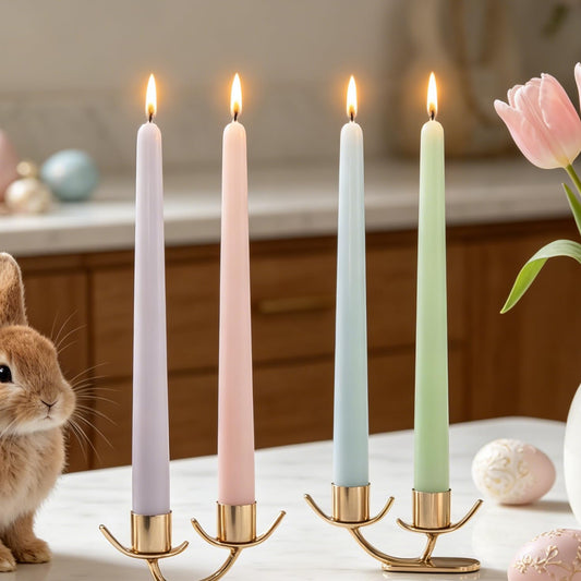 NJAO HOO Candy Colored Taper Candles 10" Unscented Candles Tall Tapered Candlesticks for Spring Dinner Home Wedding Decor, 4Pcs