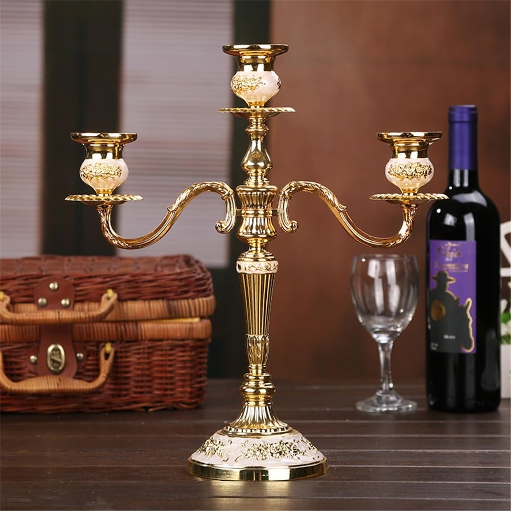 Candlestick Holders European Retro Three-Head Candle Holder Home Wedding Props Decorative Candlestick Candle Holders