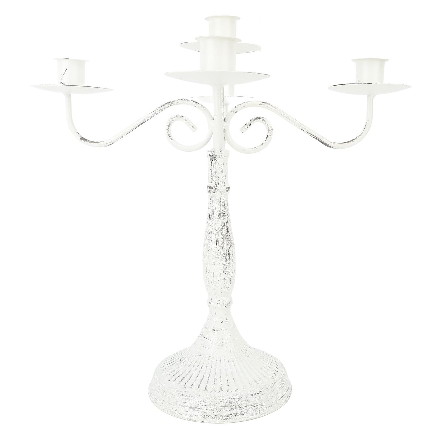 BEIJIALY 5 Arms Cast Iron Candlestick Holders, Metal Candelabra Rustproof Dampproof Iron Candle Holder Decorative Luxurious Candlestick Holder for Weeding Hotel