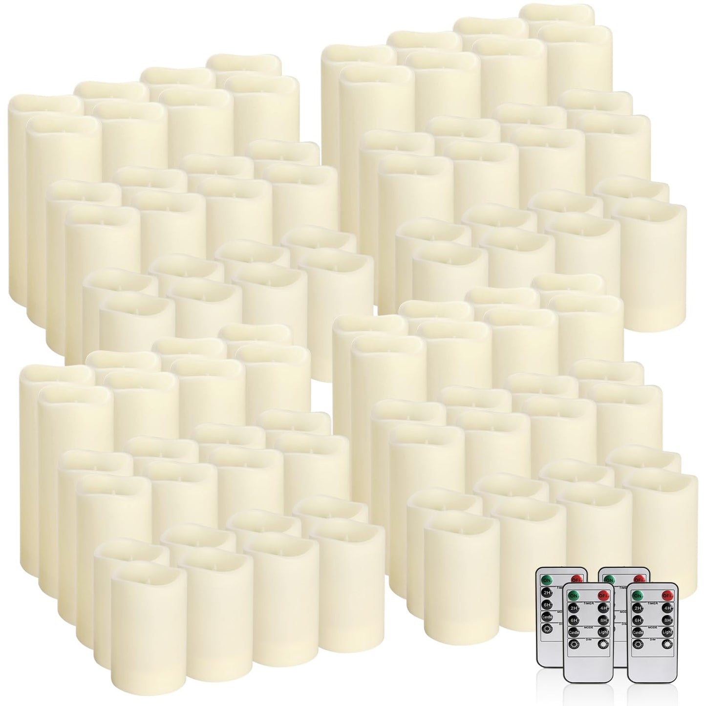 Wfmolcand 96-Pack LED Flameless Candles with Remote Control - Perfect for Home, Parties, and Special Occasions - Create a Magical Ambiance Effortlessly(Three Sizes)