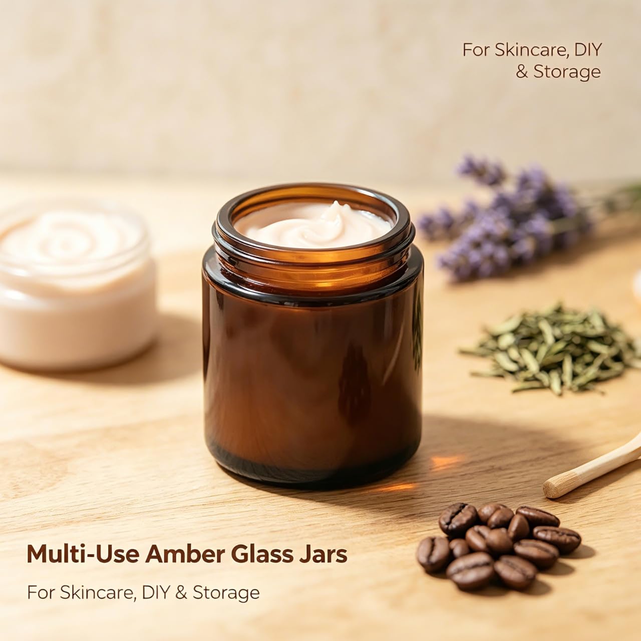 QAPPDA 8oz Amber Candle Jars Set of 30,Round Glass Jars with Black Lids,Empty 250ml Glass Candle Making Jar Bulk Thick Small Food Storage Jar for Spice,Candy,Powder