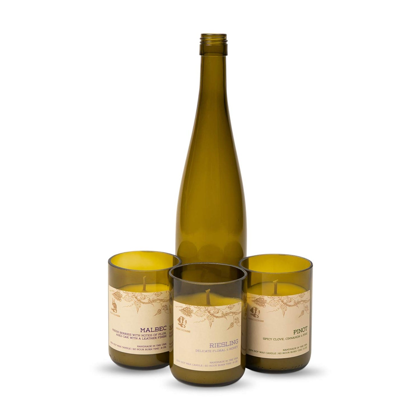 Rescued Wine Chardonnay 8 oz. Soy Candle Balance Collection