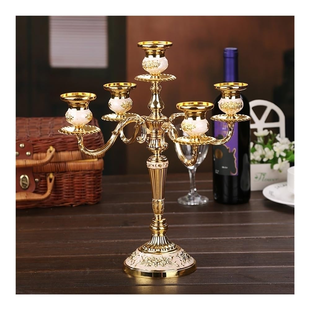 Candle Holder European Retro Five-Head Candle Holder Home Wedding Props Decorative Candlestick