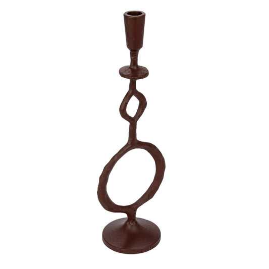 Bloomingville Decorative Cast Metal Taper Candle Holder, Brown