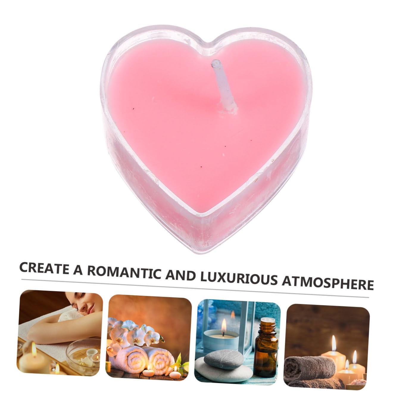 VALICLUD 9Pcs Heart Shaped Scented Tea Light Candles Romantic Paraffin Wax for Wedding Christmas Home Decor with Tealight Holder Long Burning Pink Rose Fragrance