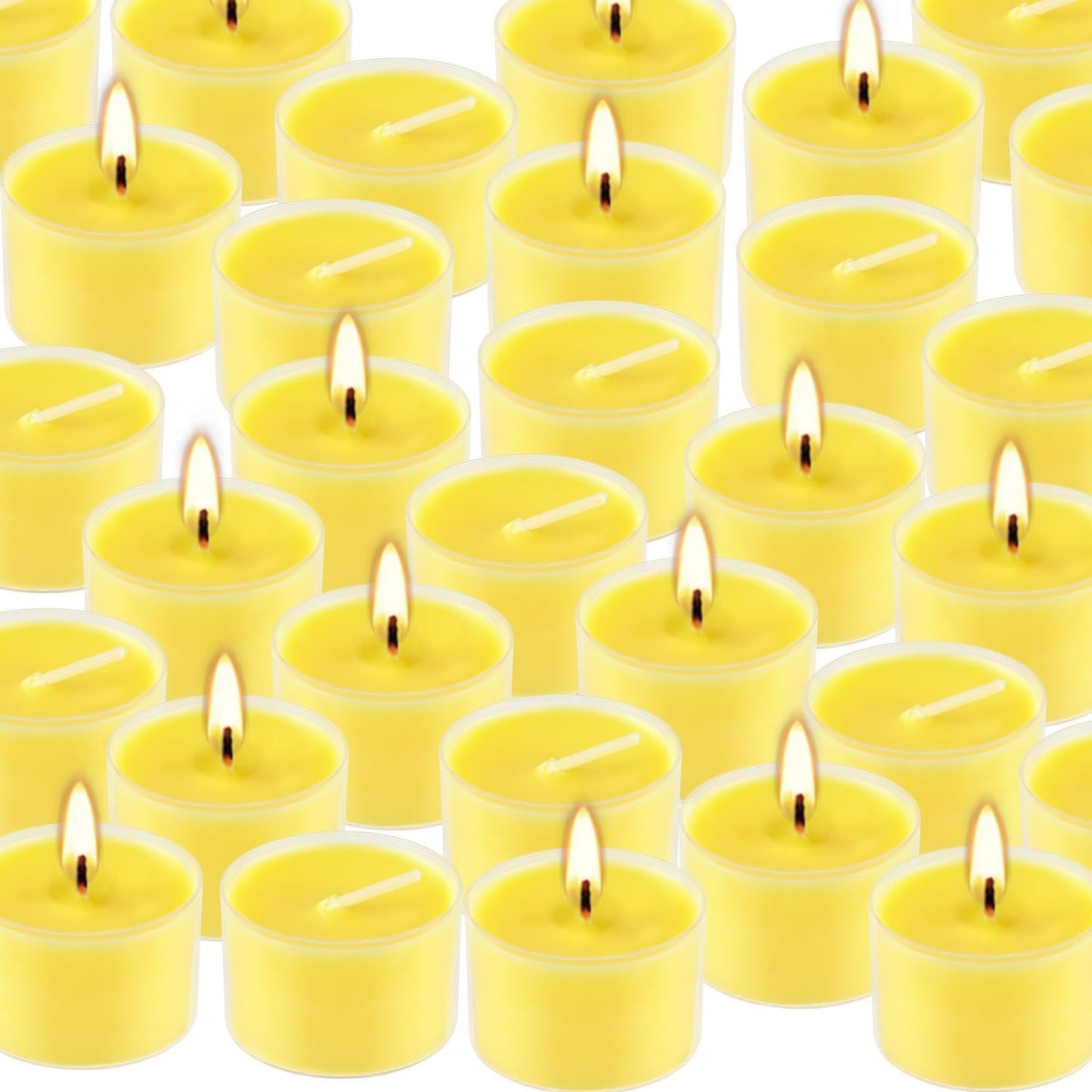 Fclayvts 8-Hour 100 Pack Citronella Tealight Candles, Outdoor and Indoor Summer Scented Candle,Natural Soy Wax Candle for Home Patio Garden Yard Balcony,BBQ Birthday Emergency