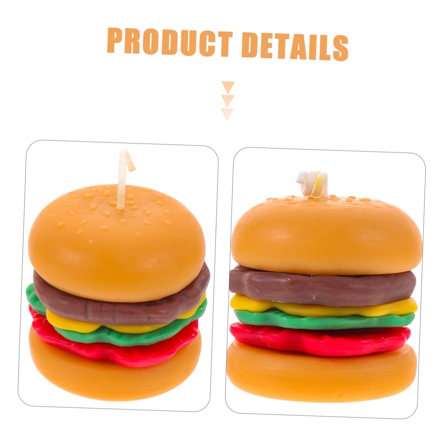VICASKY Burger Shaped Scented Candle Mini Tealight 6.5x6.5cm Handmade Aromatherapy Soy Wax Decorative Birthday Home Desktop Ornament
