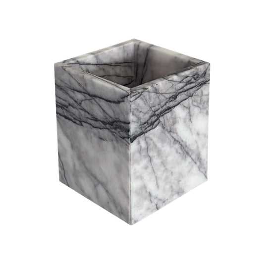 StonePlus Natural Marble Stone Square Storage Container Empty Vessel Holder Cup for Candle/Pens/Sundries items (Lilac Marble)