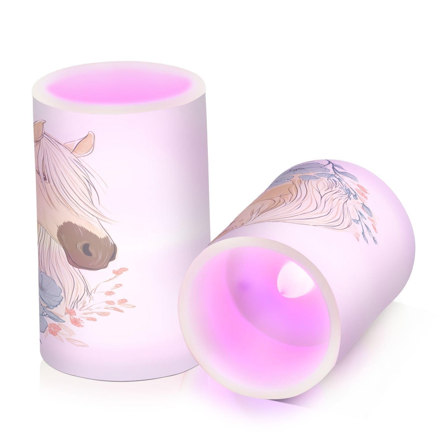 ALAZA Flameless Candles with Remote Timer,White Horse Battery Operated Candles Set of 2 LED Tea Lights Flickering Pillar Votive Candles for Indoor Outdoor Decor