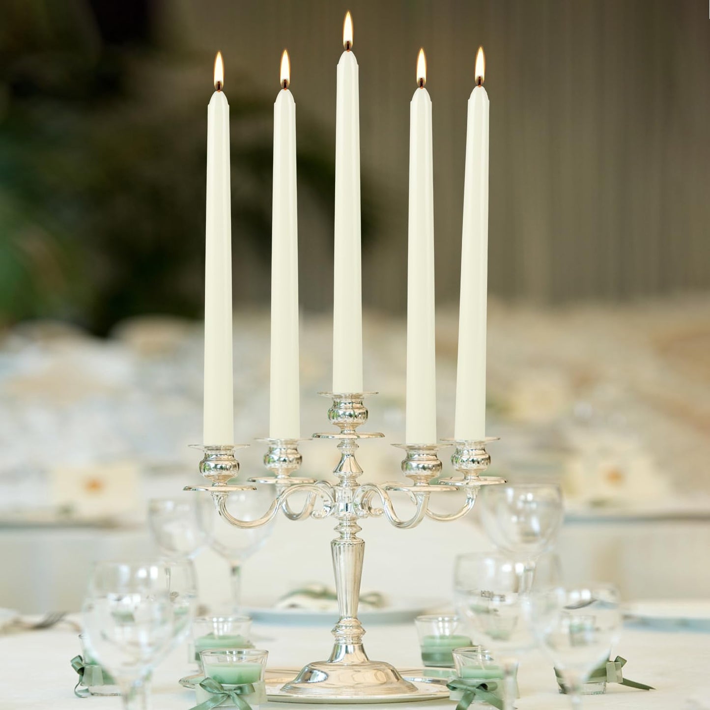 36 Pack Ivory Taper Candles 10 inch(H) Dripless, Smokeless & Unscented - Long Burning Time - Hand Poured Tall Candlesticks - Ideal for Restaurant,Weddings, Dinner Parties, and Home Decor