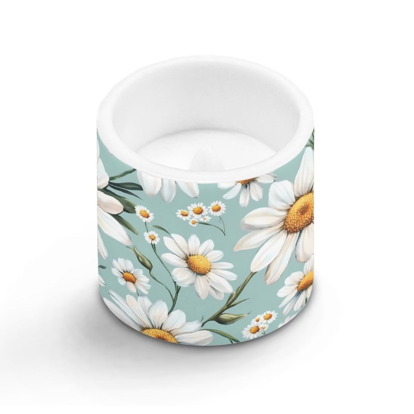 Cozeyat Daisy Garden LED Candles Set of 4 Battery Powered Flameless with Remote Timer Dancing Flame Waterproof for Home Beach Table Decoration