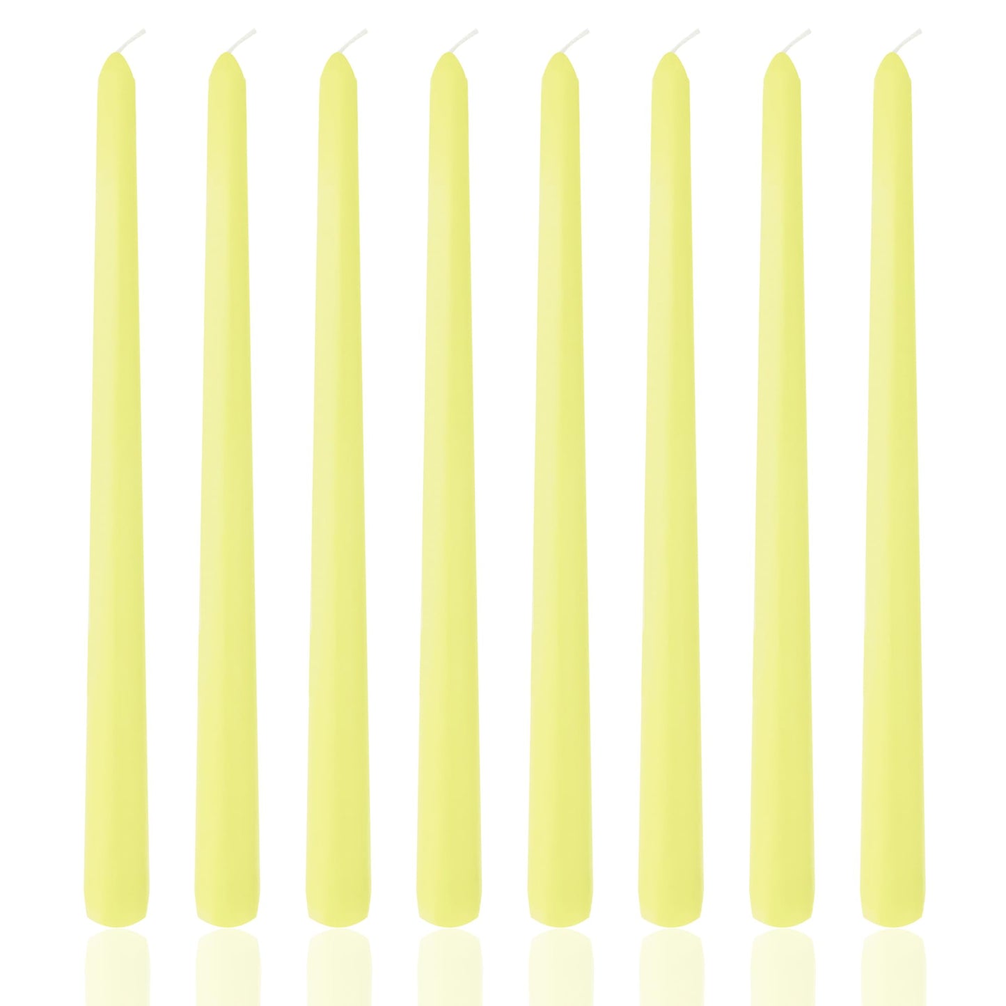 8 Pack 10 Inch Yellow Taper Candles for Dinner Home Decor Wedding Shower