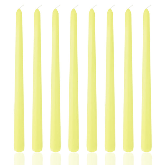 8 Pack 10 Inch Yellow Taper Candles for Dinner Home Decor Wedding Shower